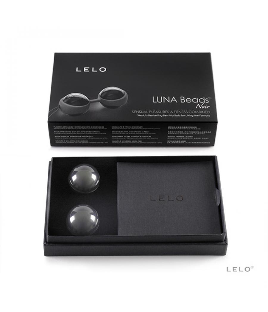 LELO BOLAS CHINAS SILICONA LUNA BEADS NOIR NEGRO 2,9 CM