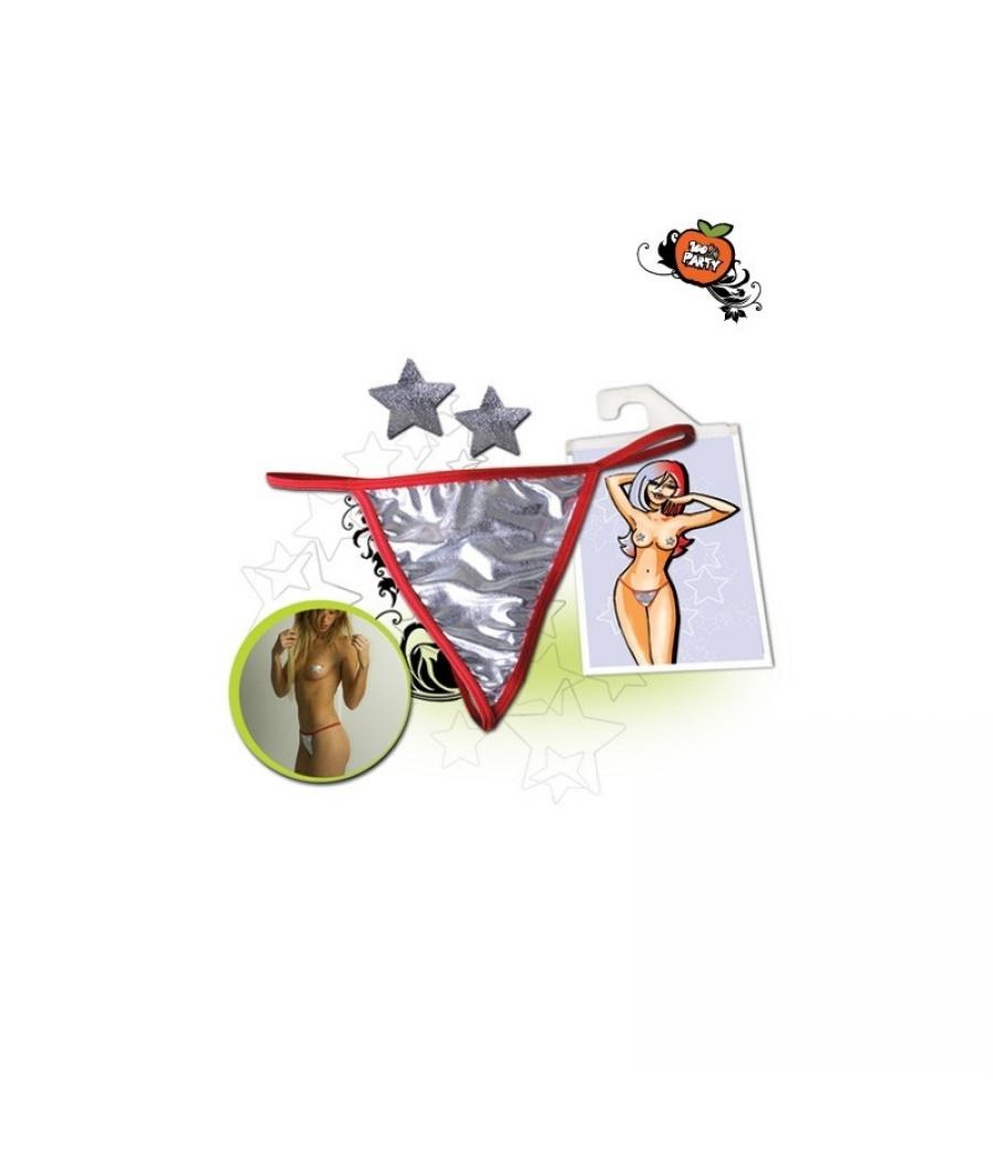 TANGA Y CUBREPEZONES "ESTRELLAS"