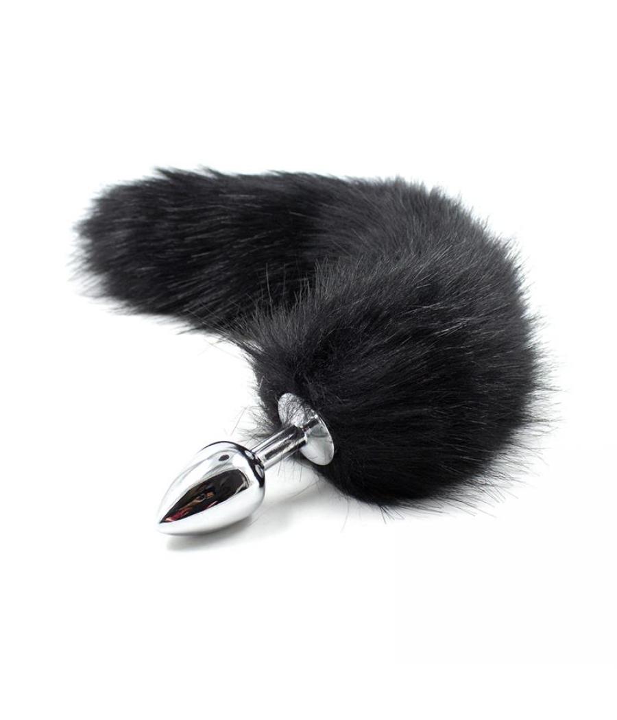 Atrévete shop - PLUG METÁLICO CON COLA DE PELO NEGRA