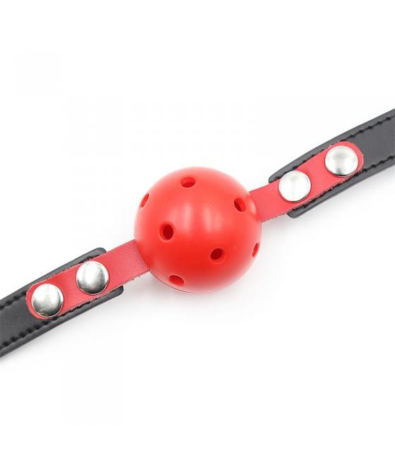 MORDAZA DE BOLA TRANSPIRABLE NEGRO/ROJO