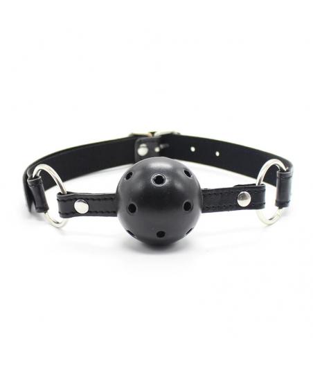 MORDAZA BOLA TRANSPIRABLE  DE 4,5 cm NEGRO