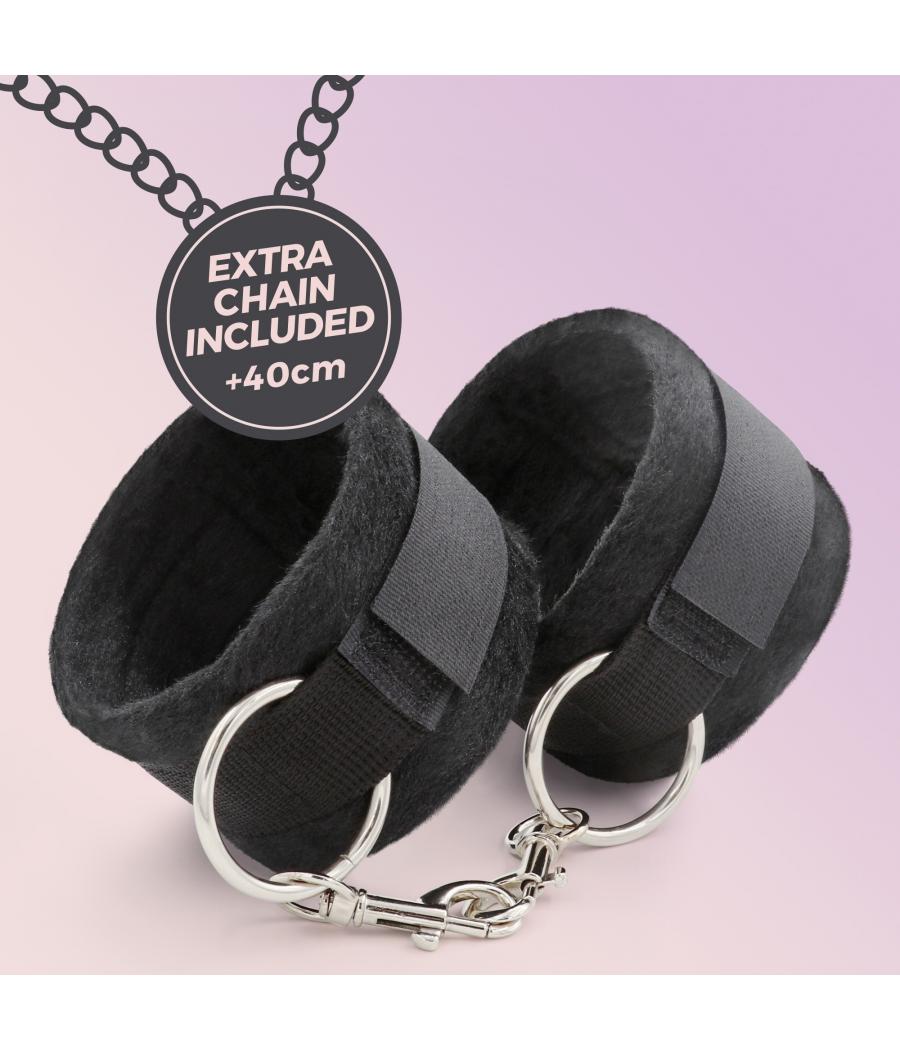 ESPOSAS DE VELCRO, CON CADENA DE 40CM EXTRA NEGRAS