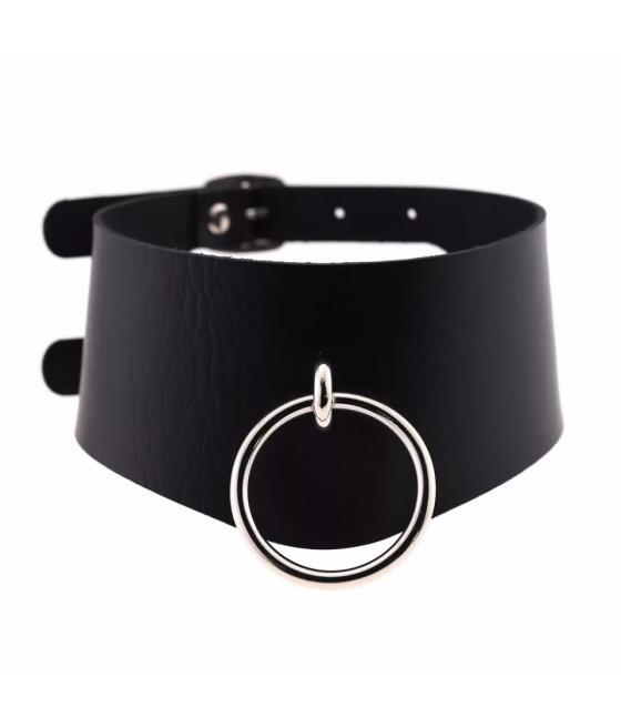 COLLAR ANCHO DOBLE NEGRO BDSM