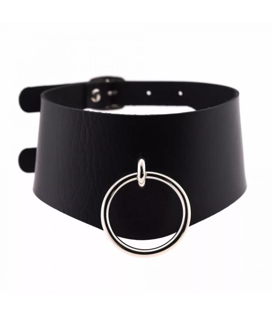COLLAR ANCHO DOBLE NEGRO BDSM