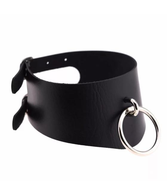 COLLAR ANCHO DOBLE NEGRO BDSM