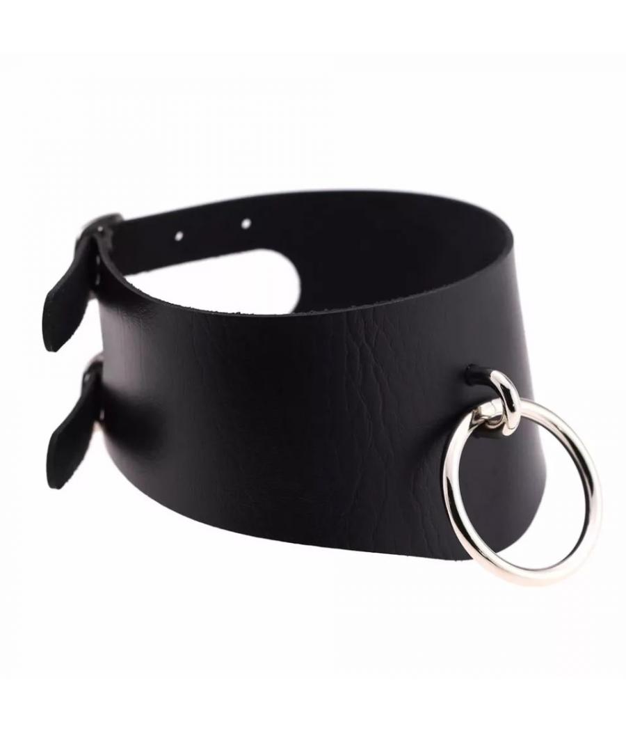 COLLAR ANCHO DOBLE NEGRO BDSM