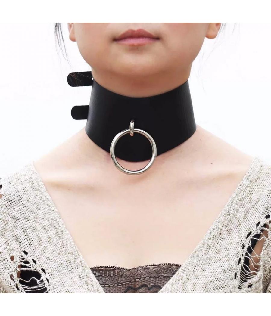 COLLAR ANCHO DOBLE ROJO BDSM