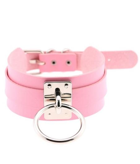 COLLAR ANCHO ROSA BDSM