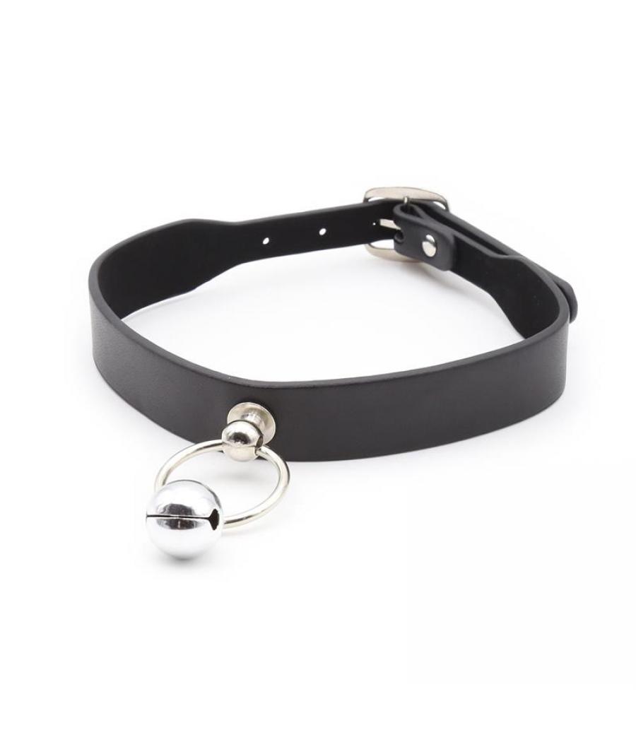 COLLAR CON ARO Y CASCABEL NEGRO