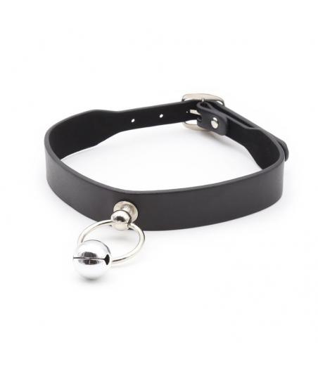COLLAR CON ARO Y CASCABEL NEGRO