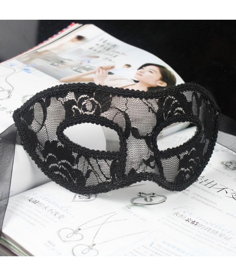 Atrévete shop - MÁSCARA ENCAJE RÍGIDA NEGRA