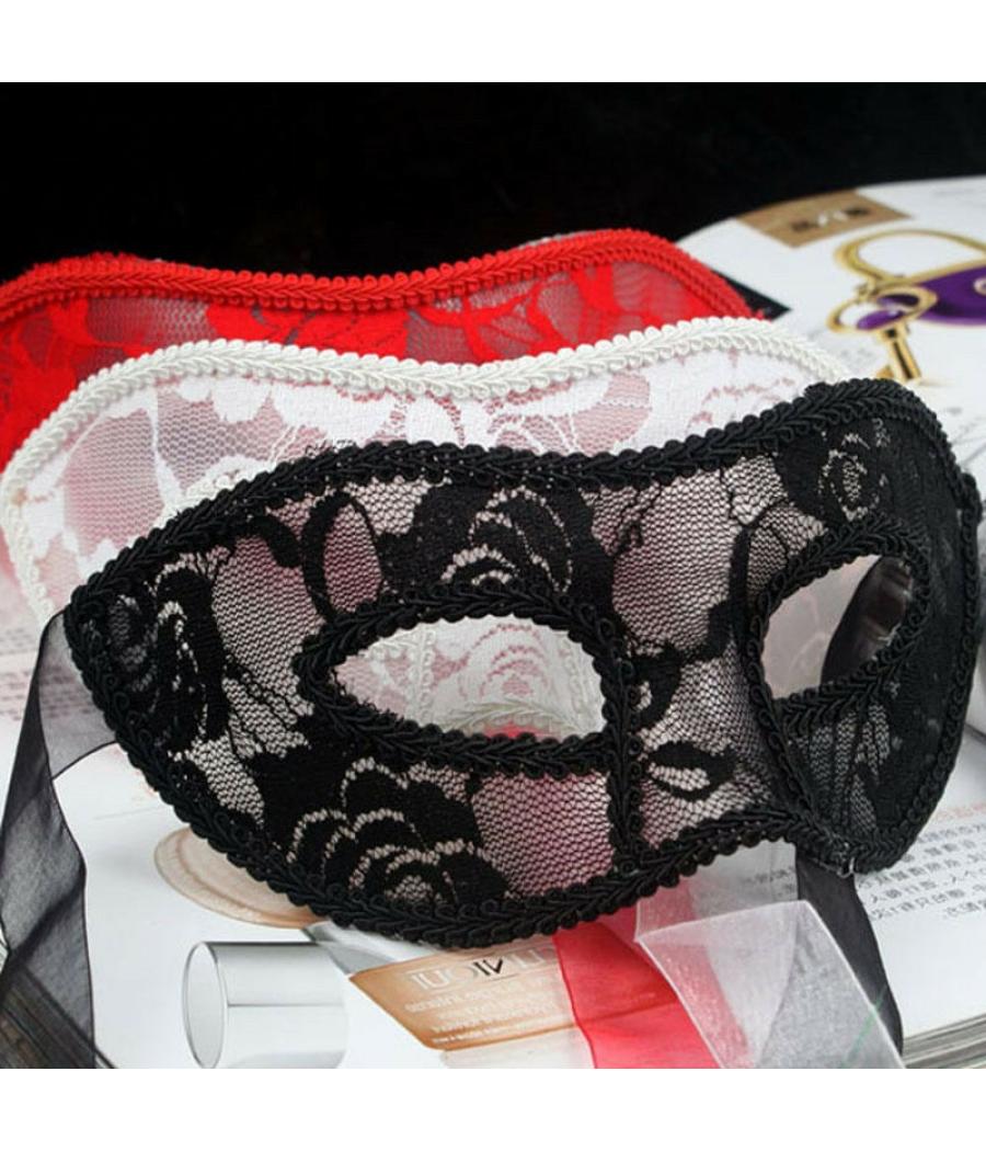 Atrévete shop - MÁSCARA ENCAJE RÍGIDA NEGRA