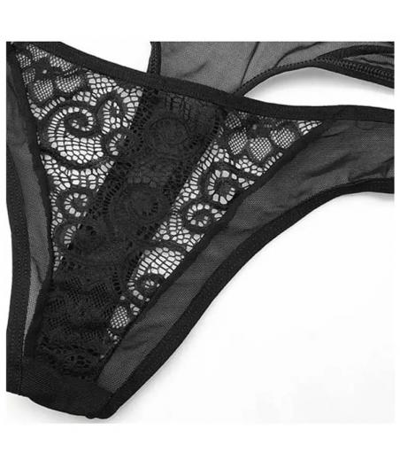 TANGA OSAKA NEGRO CON ENCAJE S/M