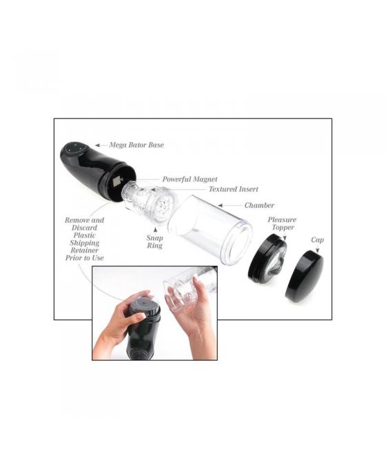 MASTURBADOR MASCULINO PDX MEGA BATOR USB VAGINA BLANCO
