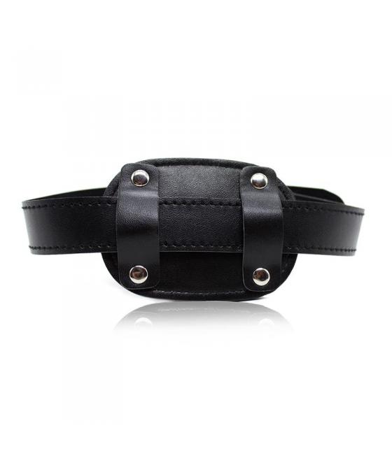 MORDAZA CON CANDADO Y FORMA DE PENE 10 CM. GRANDE NEGRO