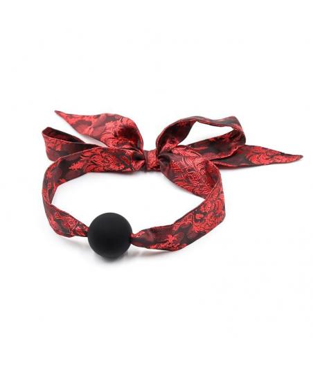 MORDAZA DE BOLA LISA SILICONA NEGRO/ROJO