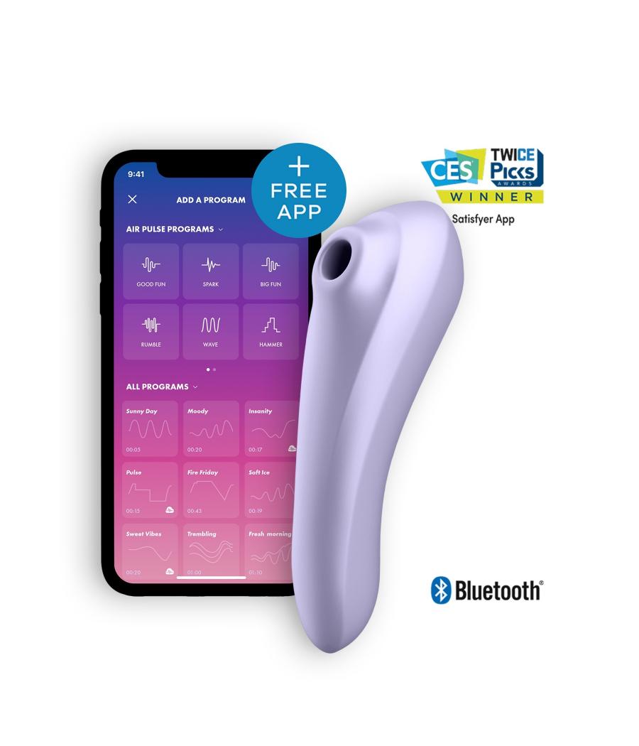 SATISFYER VIBRADOR DUAL PLEASURE CON APP - LILA