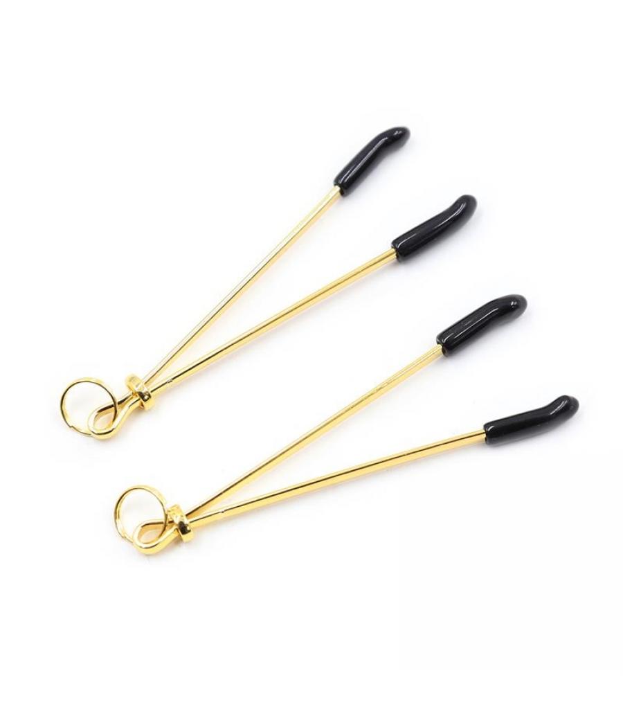 PINZAS PARA PEZONES METAL NEGRO/DORADO
