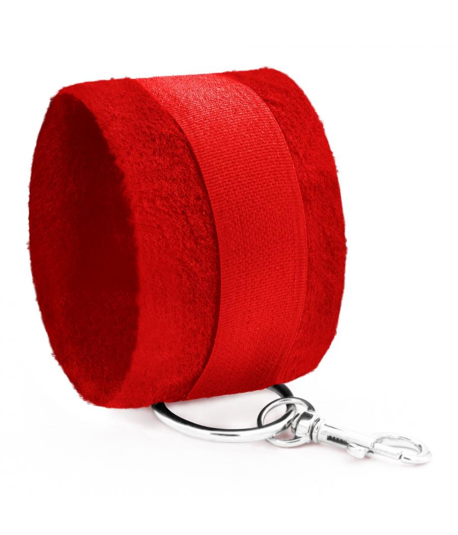 ESPOSAS DE VELCRO, CON CADENA DE 40CM EXTRA ROJAS