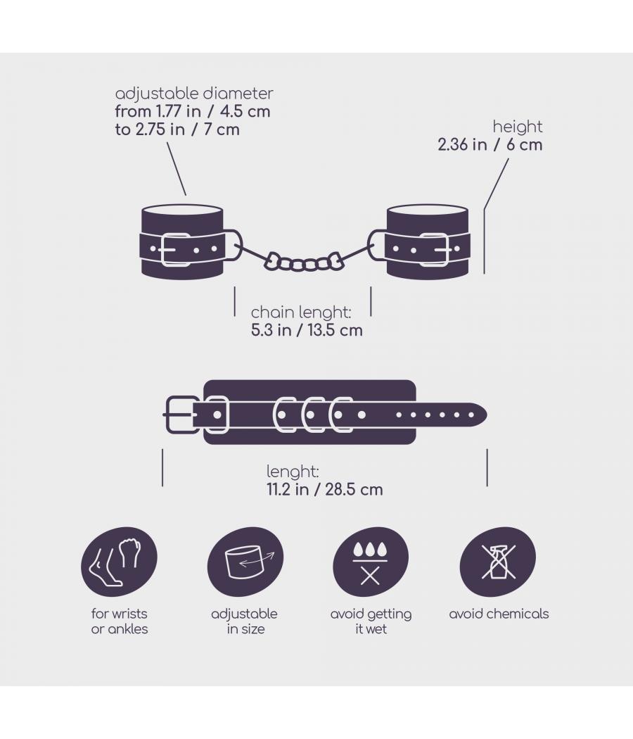 ESPOSAS DE CUERO BONDAGE NEGRAS