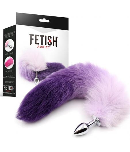 PLUG METALICO CON COLA PÙRPURA Y BLANCO - PEQUEÑO