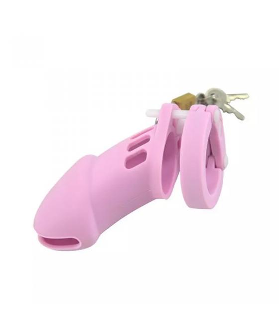Atrévete shop - JAULA CASTIDAD GRANDE DE SILICONA - ROSA