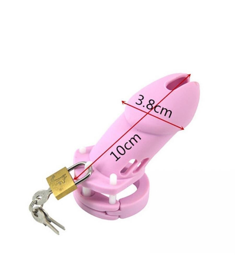 Atrévete shop - JAULA CASTIDAD GRANDE DE SILICONA - ROSA