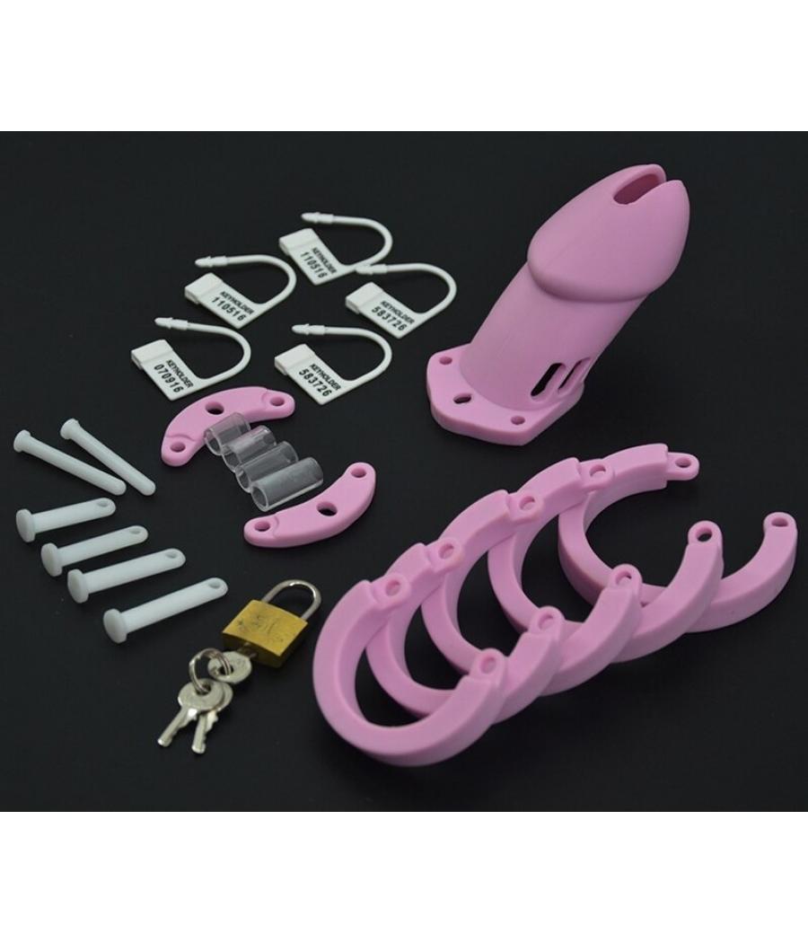 Atrévete shop - JAULA CASTIDAD PEQUEÑA DE SILICONA - ROSA