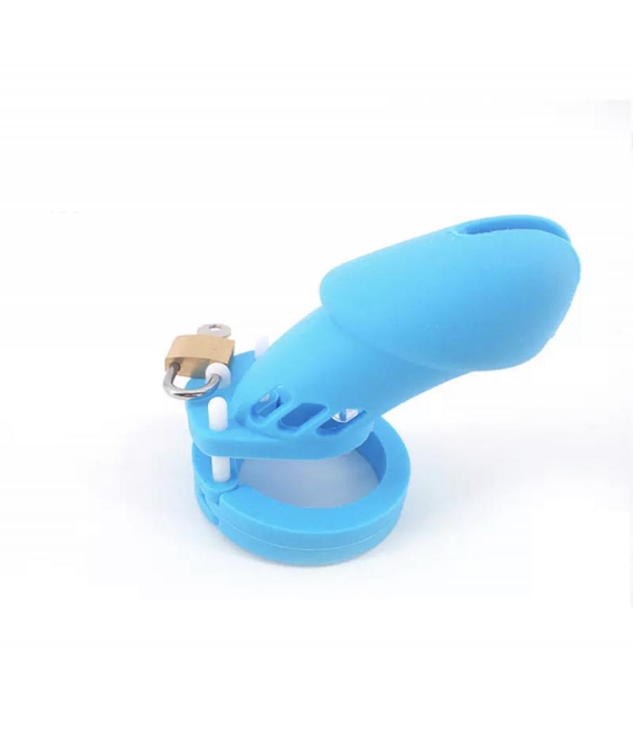 Atrévete shop - JAULA CASTIDAD GRANDE DE SILICONA - AZUL