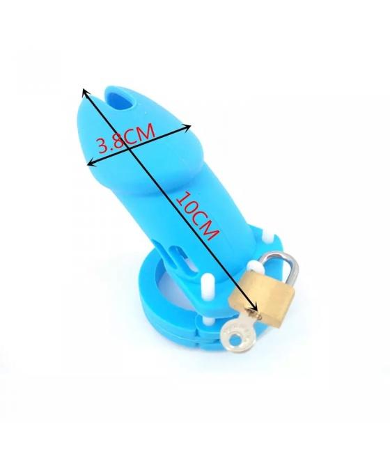 Atrévete shop - JAULA CASTIDAD GRANDE DE SILICONA - AZUL