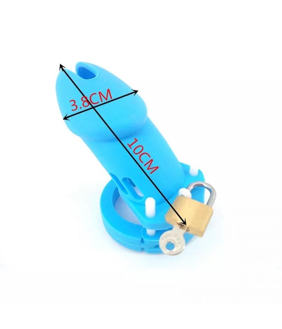 Atrévete shop - JAULA CASTIDAD GRANDE DE SILICONA - AZUL