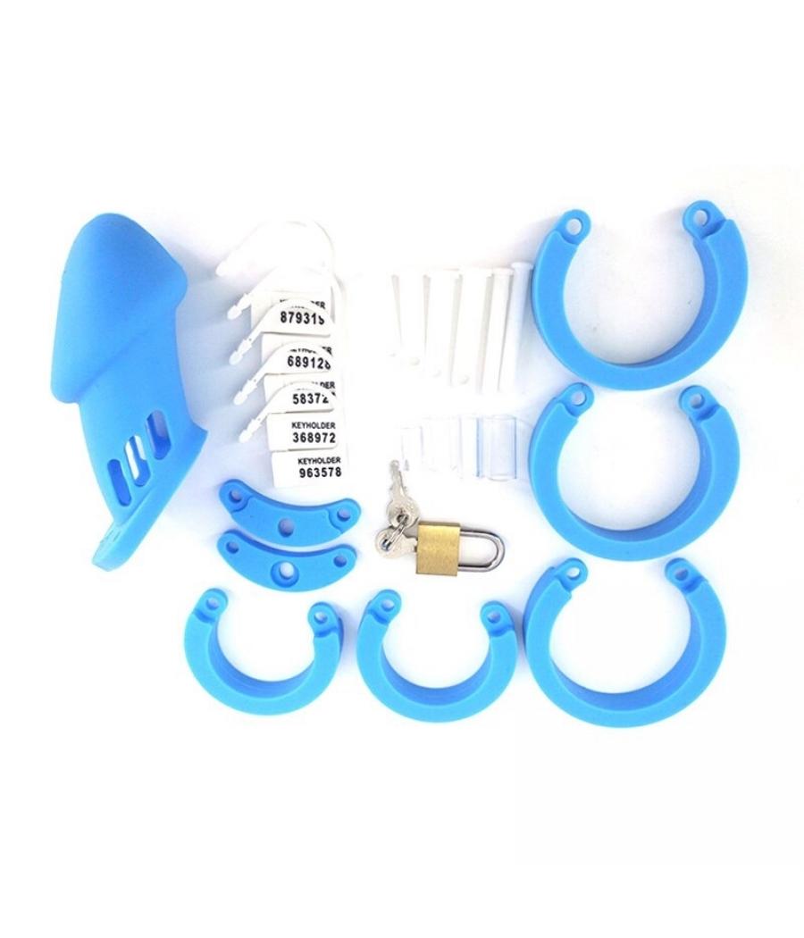 Atrévete shop - JAULA CASTIDAD GRANDE DE SILICONA - AZUL