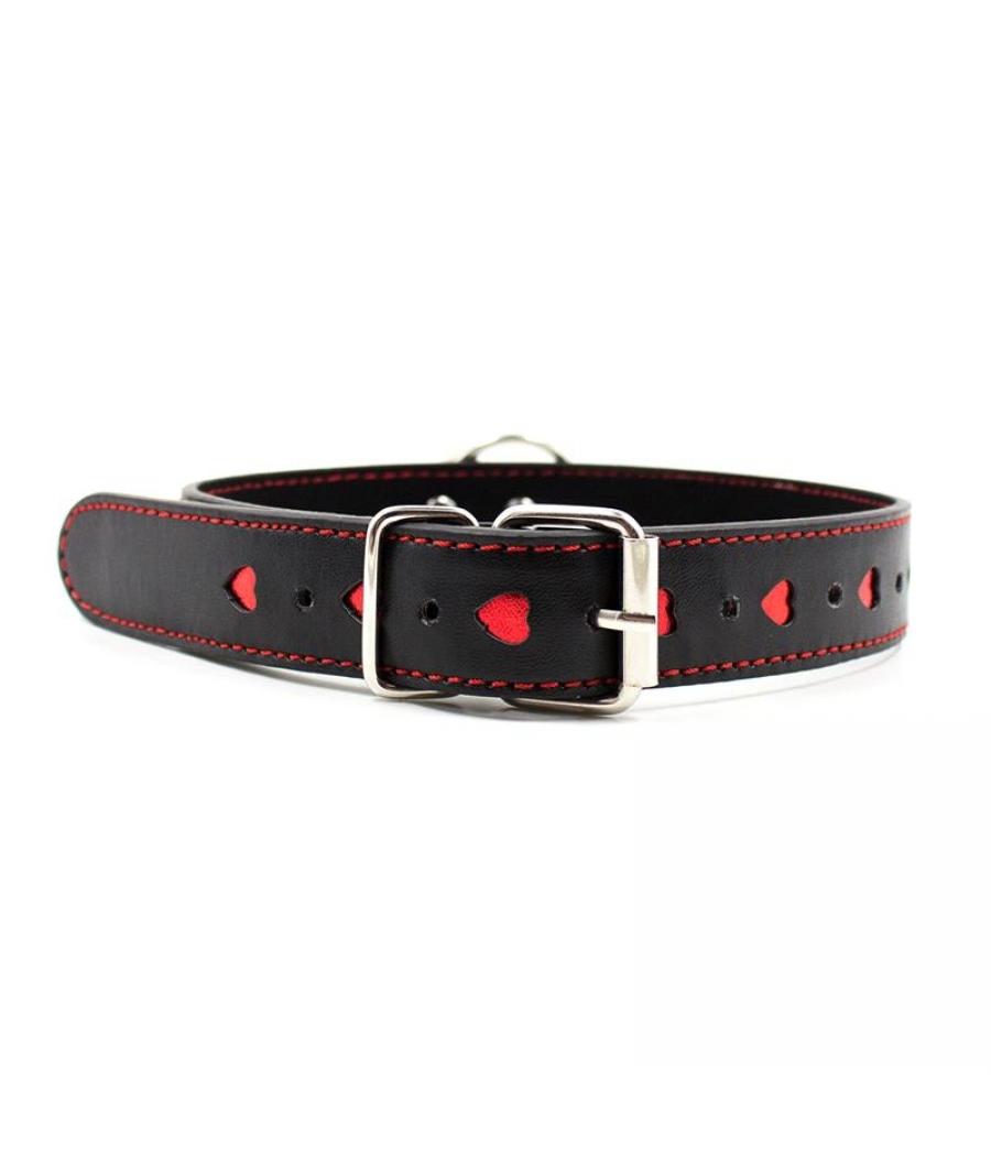 COLLAR CON CADENA DE METAL - NEGRO/ROJO