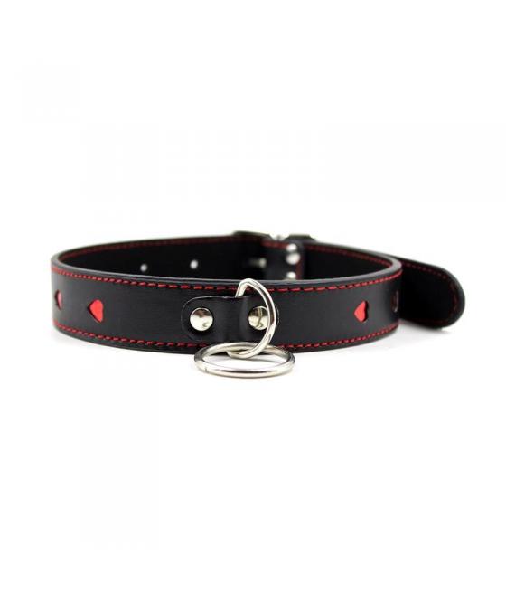 COLLAR CON CADENA DE METAL - NEGRO/ROJO