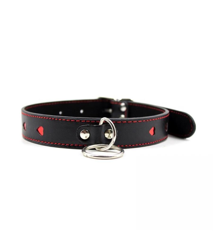 COLLAR CON CADENA DE METAL - NEGRO/ROJO