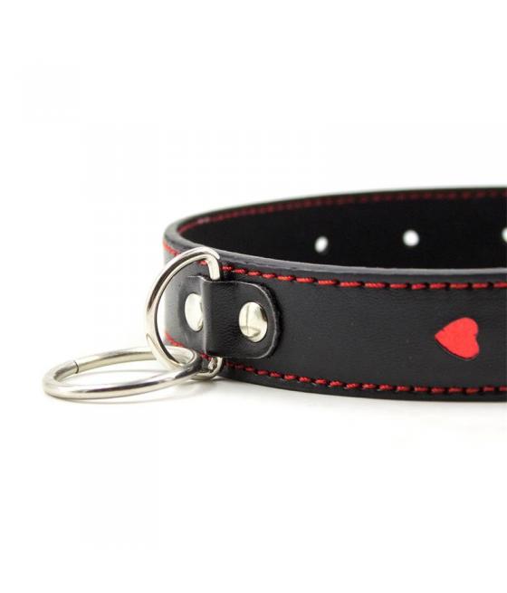 COLLAR CON CADENA DE METAL - NEGRO/ROJO