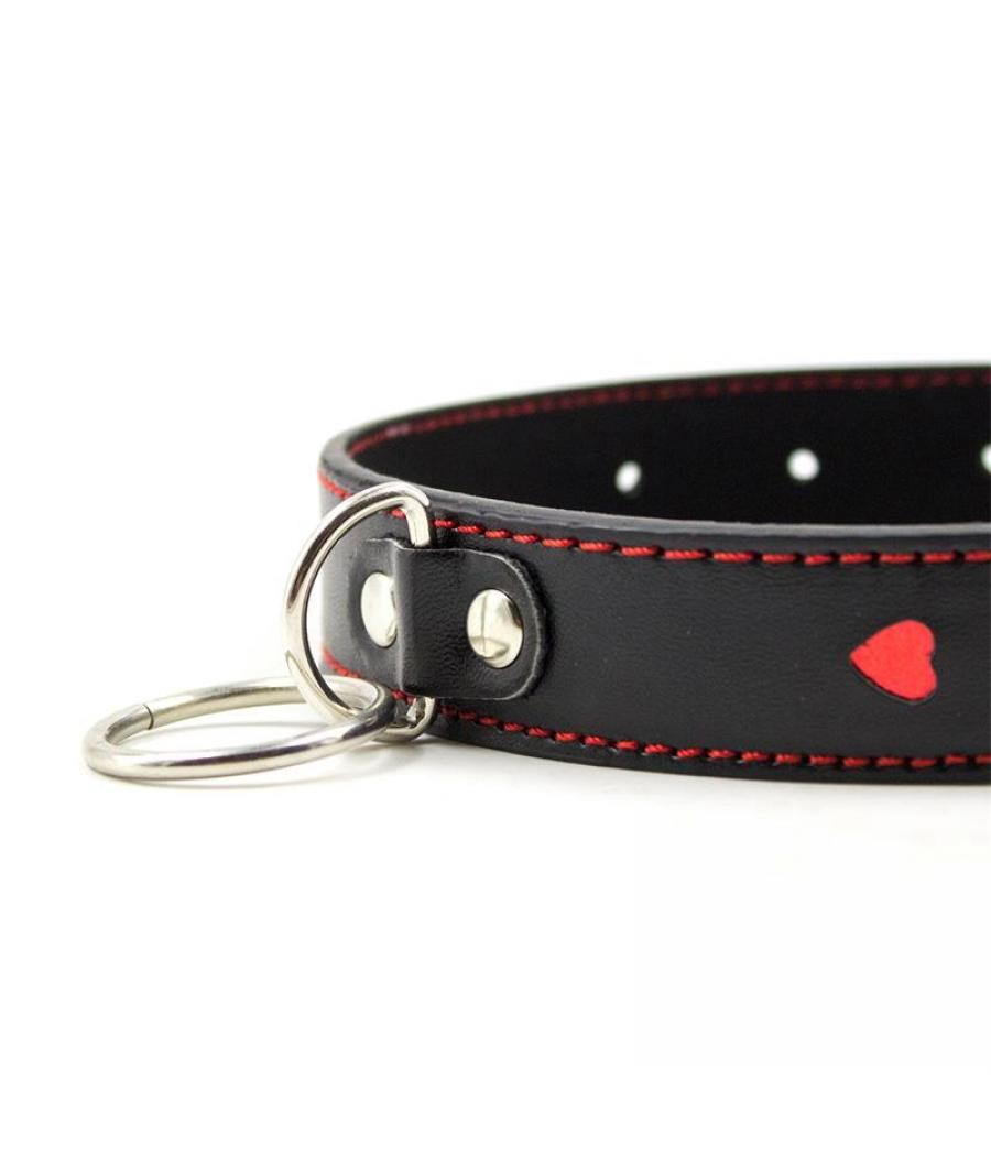 COLLAR CON CADENA DE METAL - NEGRO/ROJO