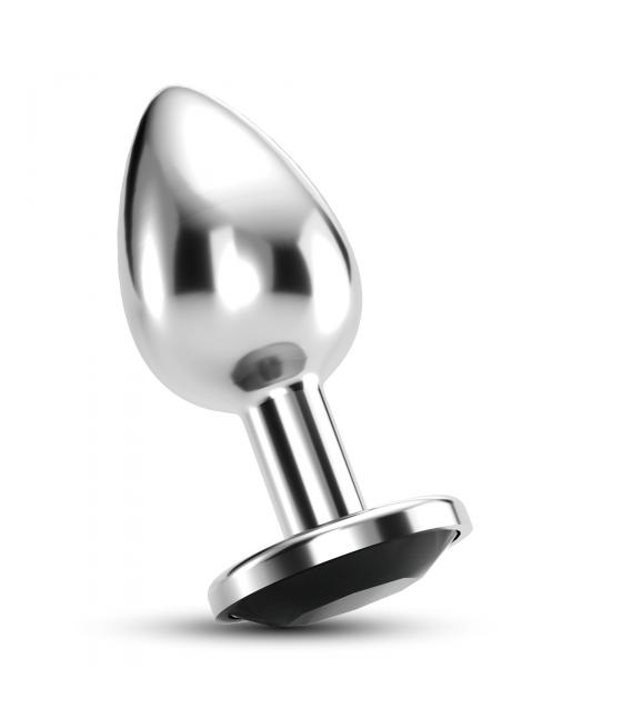 PLUG ANAL DE METAL CON JOYA GRANDE - NEGRO