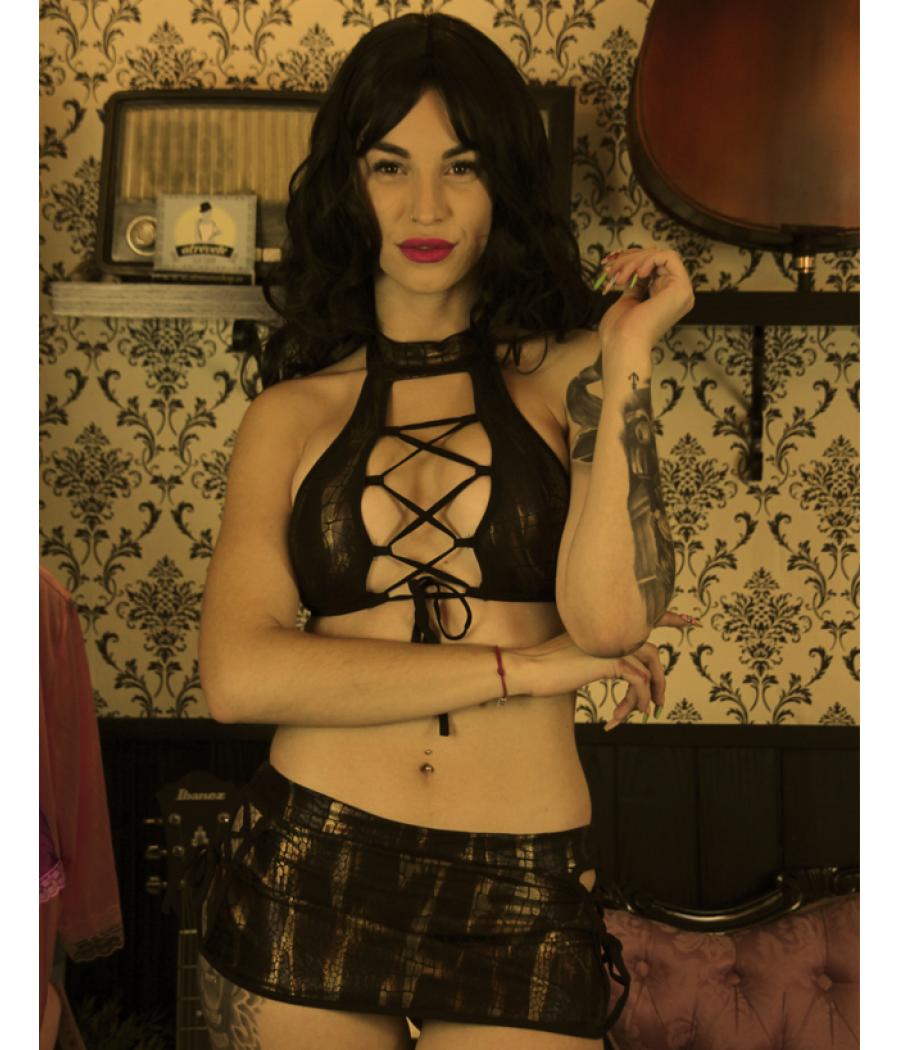 SET FALDA Y TOP COBRE