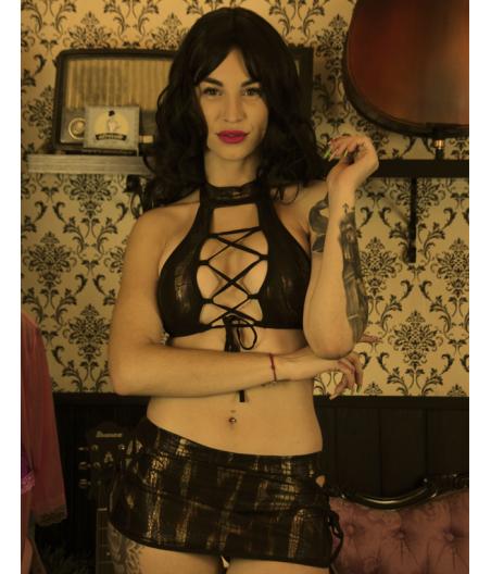 SET FALDA Y TOP COBRE