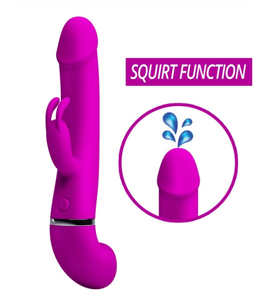 Atrévete shop - VIBRADOR CON CONEJITO LILA EYACULADOR