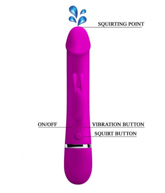 Atrévete shop - VIBRADOR CON CONEJITO LILA EYACULADOR