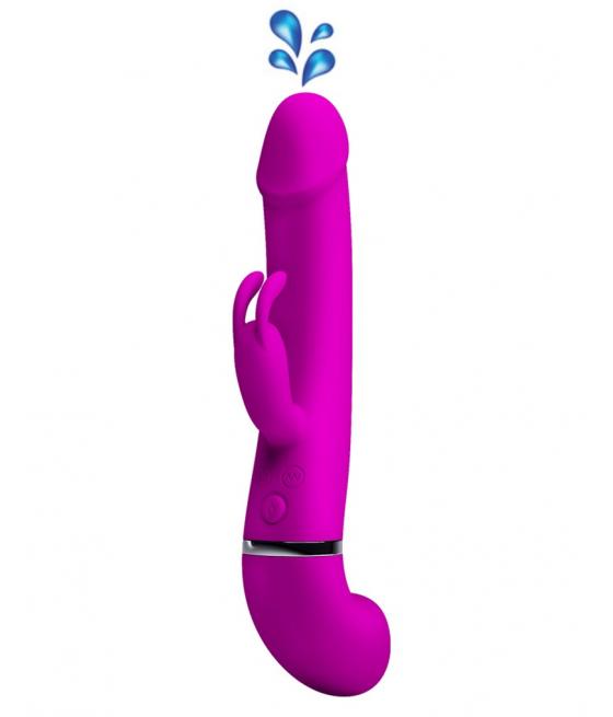 Atrévete shop - VIBRADOR CON CONEJITO LILA EYACULADOR