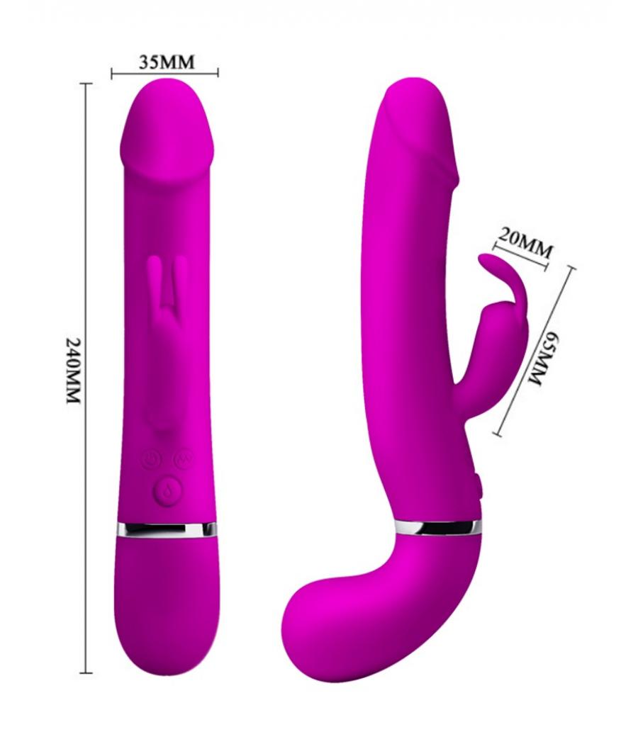 Atrévete shop - VIBRADOR CON CONEJITO LILA EYACULADOR
