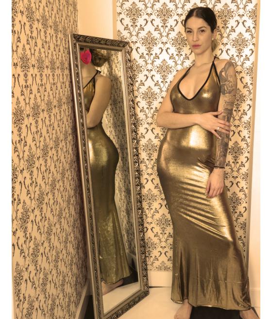 VESTIDO LARGO ORO