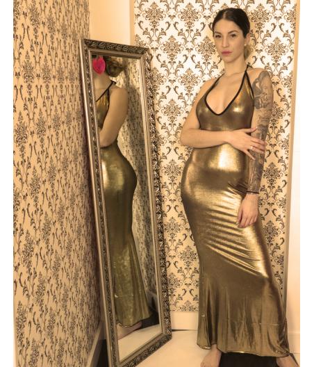 VESTIDO LARGO ORO