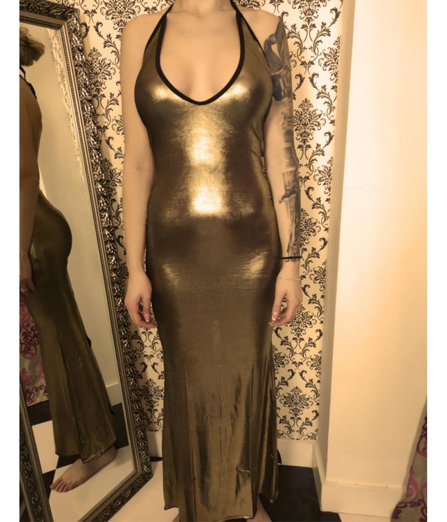 VESTIDO LARGO ORO
