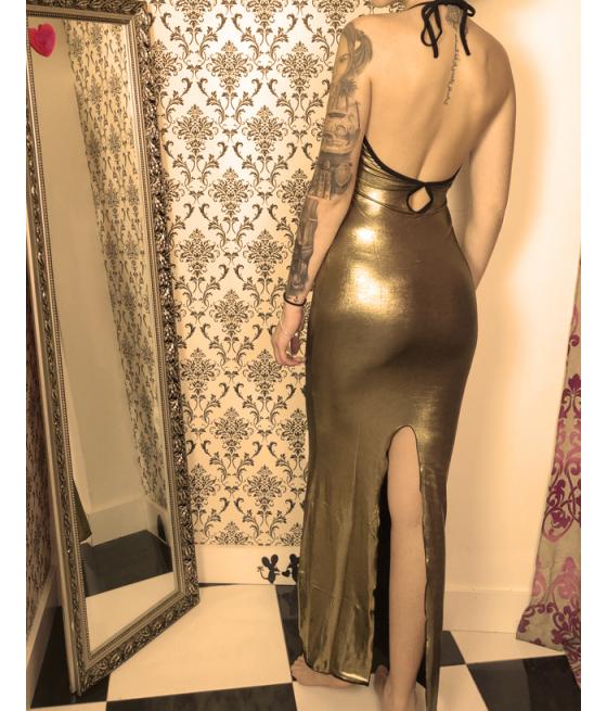 VESTIDO LARGO ORO