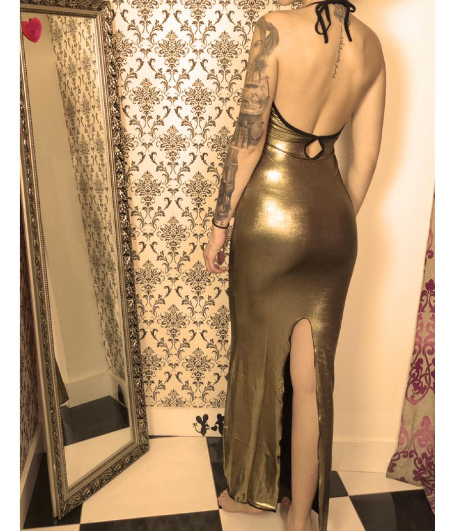 VESTIDO LARGO ORO