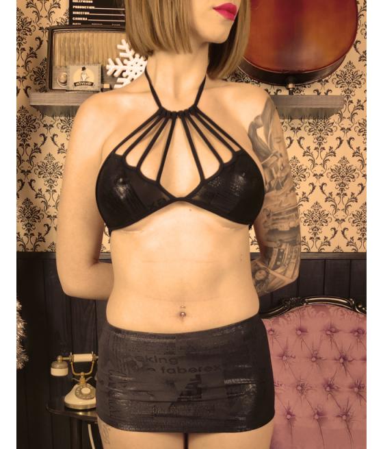 SET FALDA Y SUJETADOR NEGRO